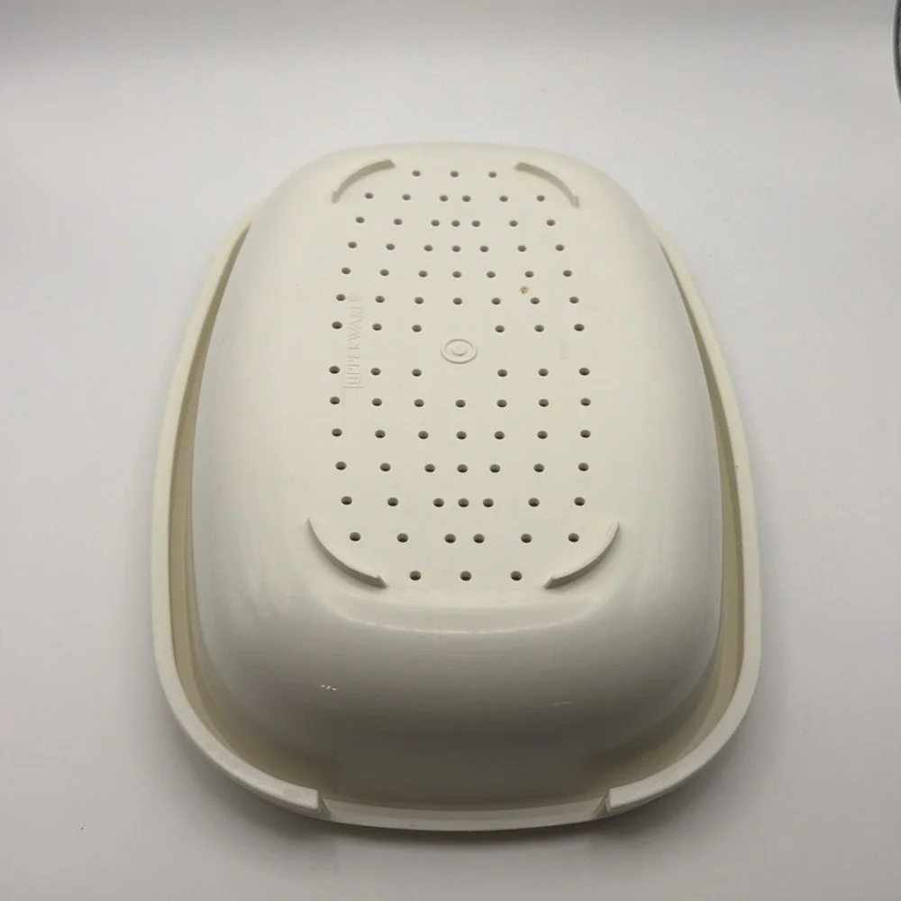 Vintage Tupperware #1273-4 Harvest Gold 3 Piece Vegetable/Rice Steamer Strainer